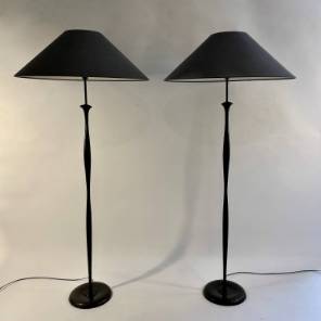 A Pair of Porta Romana Bronze Floor Lamps
